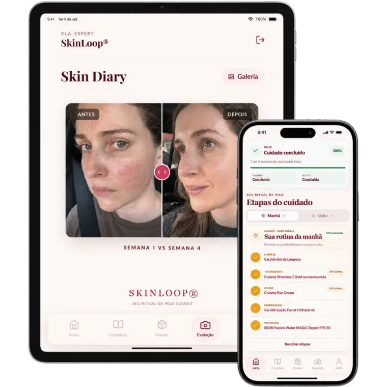 Método, aplicativo e bônus incluídos no acesso SkinLoop